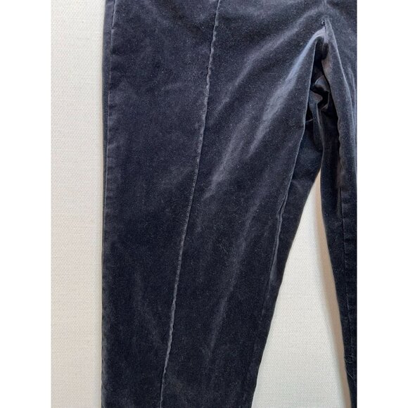 Lands End Womens Velvet Tapered Pants Size 12 Black High Rise Crop Casual Y2K - Picture 5 of 10
